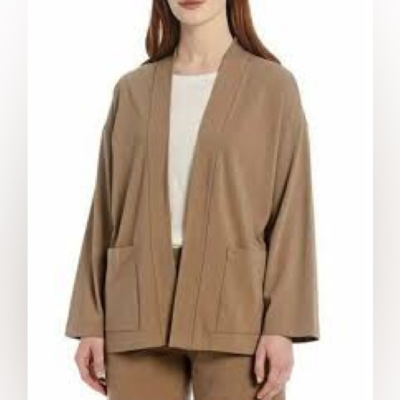Eileen Fisher Driftwood High Collar Jacket Small NWT Cardigan - Picture 1 of 6